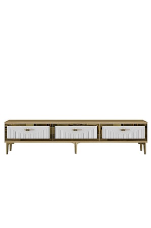 TSA1802DBG TUNA Tv Sehpası Safirmeşe-Beyaz-Gold 180cm