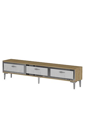 TSA1802DBS TUNA Tv Sehpası Safirmeşe-Beyaz-Silver 180cm