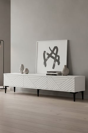 TSA1804B FERRO Tv Sehpası Beyaz 180cm
