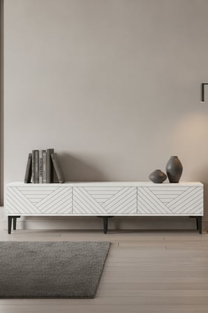 TSA1804B FERRO Tv Sehpası Beyaz 180cm