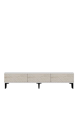 TSA1804BT FERRO Tv Sehpası Beyaz-Traverten 180cm