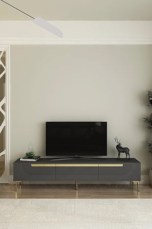 TSA1805AG MEYRA TV Sehpası ANTRASİT-GOLD 180CM