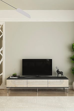 TSA1805ATS MEYRA TV Sehpası ANTRASİT-TRAVERTEN-SILVER 180CM