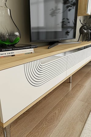TSA1805DBS MEYRA TV Sehpası SAFİRMEŞE-BEYAZ-SILVER 180CM