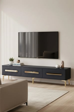 TSA1806AG RANY TV Sehpası ANTRASİT-GOLD 180CM
