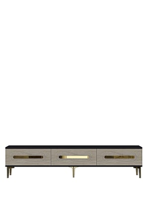 TSA1806ATG RANY TV Sehpası ANTRASİT-TRAVERTEN-GOLD 180CM