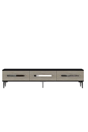 TSA1806ATS RANY TV Sehpası ANTRASİT-TRAVERTEN-SILVER 180CM
