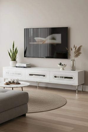 TSA1806BS RANY TV Sehpası BEYAZ-SILVER 180CM
