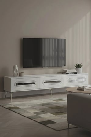 TSA1806BS RANY TV Sehpası BEYAZ-SILVER 180CM