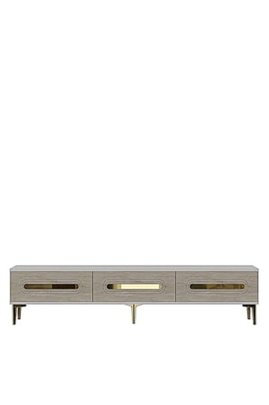 TSA1806BTG RANY TV Sehpası BEYAZ-TRAVERTEN-GOLD 180CM