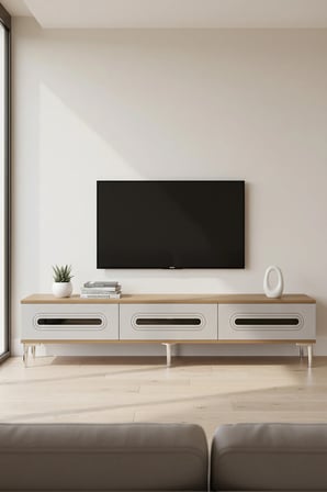 TSA1806DBS RANY TV Sehpası SAFİRMEŞE-BEYAZ-SILVER 180CM