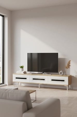 TSA1806DBS RANY TV Sehpası SAFİRMEŞE-BEYAZ-SILVER 180CM