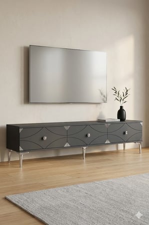 TSA1897AS ALFA Tv Sehpası Antrasit-Silver 180cm