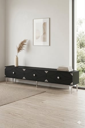 TSA1897AS ALFA Tv Sehpası Antrasit-Silver 180cm