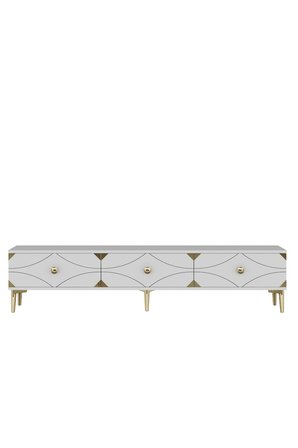 TSA1897BG ALFA Tv Sehpası Beyaz-Gold 180cm