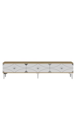 TSA1897DBS ALFA Tv Sehpası Safirmeşe-Beyaz-Silver 180cm