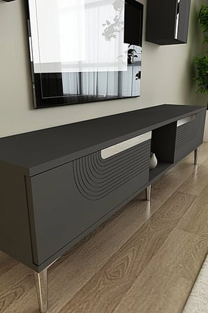 TVR1502AS MEYRA TV Ünitesi Takımı ANTRASİT-SILVER 150CM