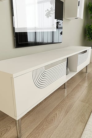 TVR1502BS MEYRA TV Ünitesi Takımı BEYAZ-SILVER 150CM