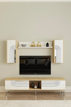 TVR1502DBS MEYRA TV Ünitesi Takımı SAFİRMEŞE-BEYAZ-SILVER 150CM