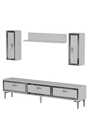 TVR1801BS TUNA TV Ünitesi Takımı BEYAZ-SILVER 180CM