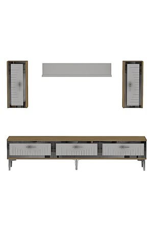 TVR1801DBS TUNA TV Ünitesi Takımı SAFİRMEŞE-BEYAZ-SILVER 180CM