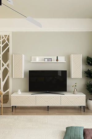 TVR1802BT FERRO TV Ünitesi Takımı BEYAZ-TRAVERTEN 180CM