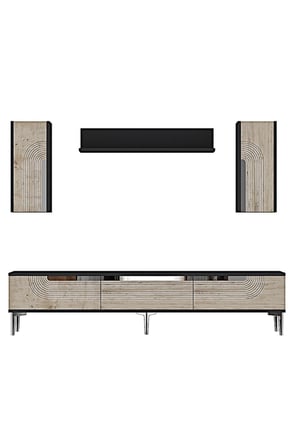 TVR1803ATS MEYRA TV Ünitesi Takımı ANTRASİT-TRAVERTEN-SILVER 180CM
