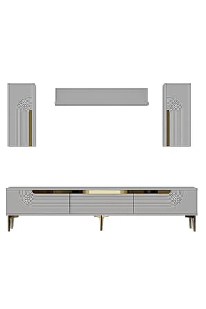 TVR1803BG MEYRA TV Ünitesi Takımı BEYAZ-GOLD 180CM
