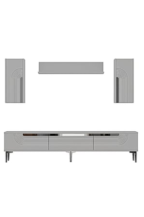TVR1803BS MEYRA TV Ünitesi Takımı BEYAZ-SILVER 180CM