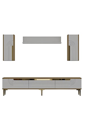 TVR1803DBG MEYRA TV Ünitesi Takımı SAFİRMEŞE-BEYAZ-GOLD 180CM