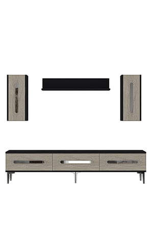 TVR1804ATS RANY TV Ünitesi Takımı ANTRASİT-TRAVERTEN-SILVER 180CM