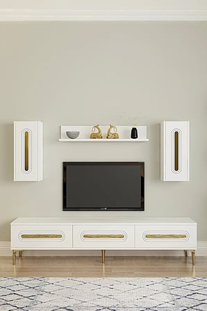 TVR1804BG RANY TV Ünitesi Takımı BEYAZ-GOLD 180CM