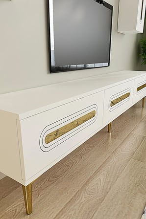 TVR1804BG RANY TV Ünitesi Takımı BEYAZ-GOLD 180CM