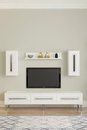 TVR1804BS RANY TV Ünitesi Takımı BEYAZ-SILVER 180CM