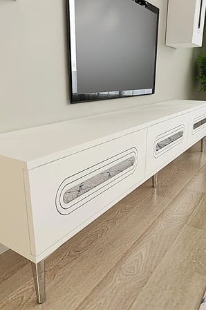 TVR1804BS RANY TV Ünitesi Takımı BEYAZ-SILVER 180CM