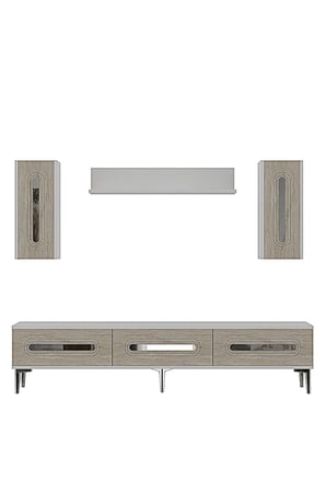 TVR1804BTS RANY TV Ünitesi Takımı BEYAZ-TRAVERTEN-SILVER 180CM