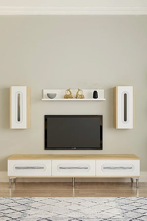 TVR1804DBS RANY TV Ünitesi Takımı SAFİRMEŞE-BEYAZ-SILVER 180CM