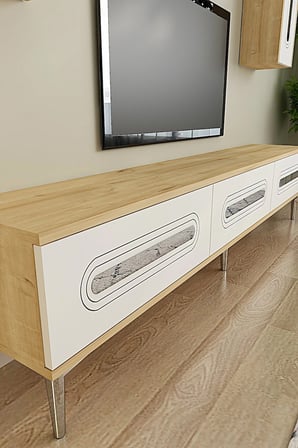 TVR1804DBS RANY TV Ünitesi Takımı SAFİRMEŞE-BEYAZ-SILVER 180CM
