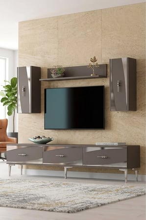 TVR1813AS ELİPS TV Ünitesi Takımı ANTRASİT-SILVER 180CM