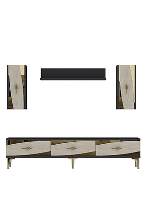TVR1813ATG ELİPS TV Ünitesi Takımı ANTRASİT-TRAVERTEN-GOLD 180CM