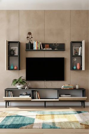 TVR1819AT CORSA TV Ünitesi Takımı ANTRASİT-TRAVERTEN 180CM