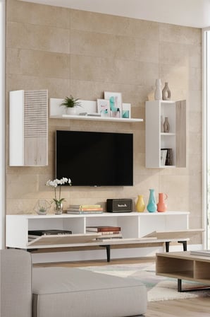 TVR1819BT CORSA TV Ünitesi Takımı BEYAZ-TRAVERTEN 180CM