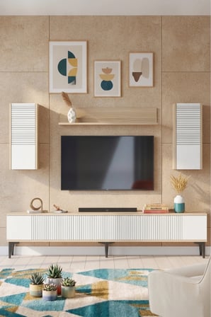 TVR1819DB CORSA TV Ünitesi Takımı SAFİRMEŞE-BEYAZ 180CM
