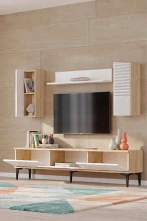 TVR1819DB CORSA TV Ünitesi Takımı SAFİRMEŞE-BEYAZ 180CM