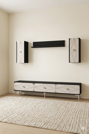 TVR1897ATS ALFA Tv Ünitesi Takımı Antrasit-Beyaz-Silver 180cm