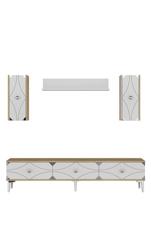 TVR1897DBS ALFA Tv Ünitesi Takımı Safirmeşe-Beyaz-Silver 180cm