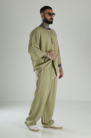 Oversize Haki Keten Takım