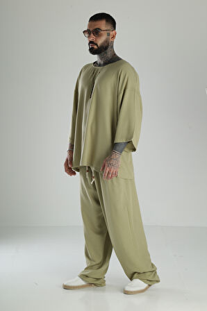 Oversize Haki Keten Takım