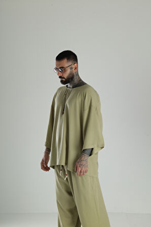 Oversize Haki Keten Takım