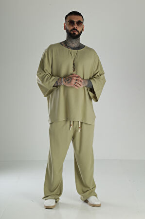Oversize Haki Keten Takım